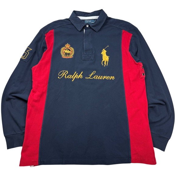 Polo by Ralph Lauren Other - VTG Polo Ralph Lauren Big Pony Rugby Shirt Sz XLT Long Sleeve Snow Challenge Cup
